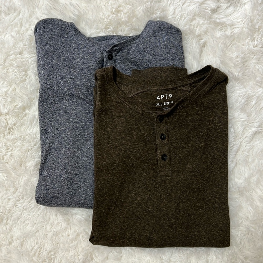 Apt. 9 grey and brown henleys